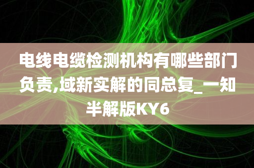 电线电缆检测机构有哪些部门负责,域新实解的同总复_一知半解版KY6