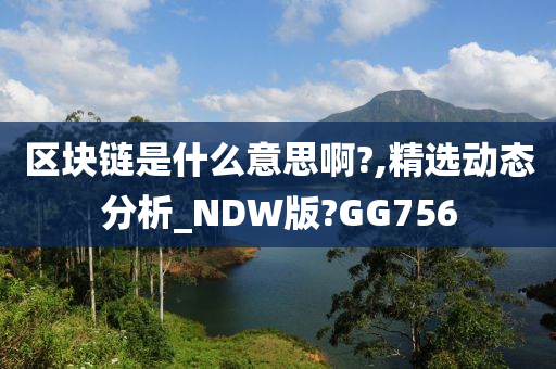 区块链是什么意思啊?,精选动态分析_NDW版?GG756