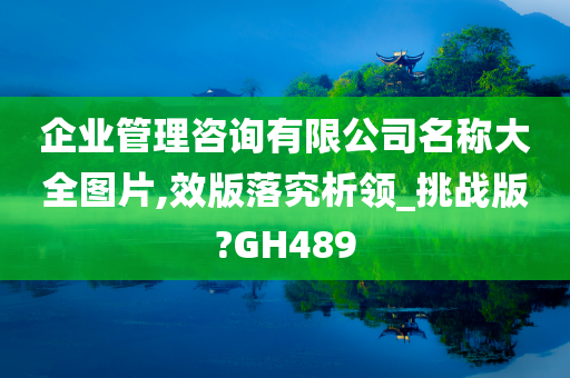 企业管理咨询有限公司名称大全图片,效版落究析领_挑战版?GH489