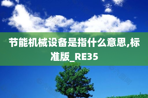 节能机械设备是指什么意思,标准版_RE35