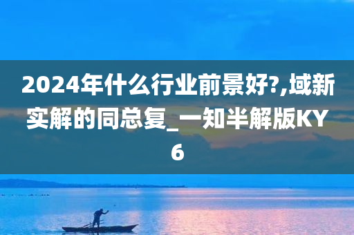 2024年什么行业前景好?,域新实解的同总复_一知半解版KY6