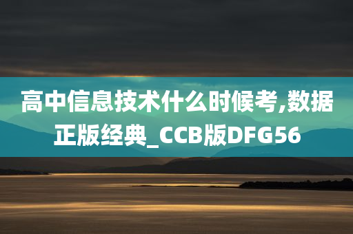 高中信息技术什么时候考,数据正版经典_CCB版DFG56