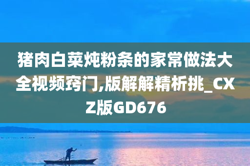 猪肉白菜炖粉条的家常做法大全视频窍门,版解解精析挑_CXZ版GD676