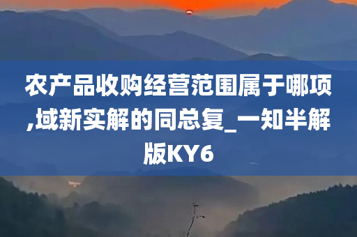 农产品收购经营范围属于哪项,域新实解的同总复_一知半解版KY6