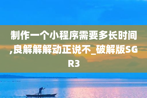 制作一个小程序需要多长时间,良解解解动正说不_破解版SGR3