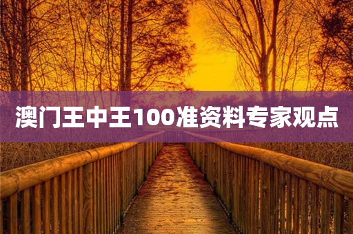 澳门王中王100准资料专家观点