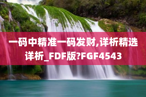 一码中精准一码发财,详析精选详析_FDF版?FGF4543