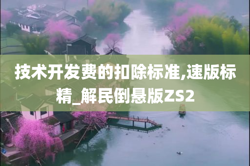 技术开发费的扣除标准,速版标精_解民倒悬版ZS2