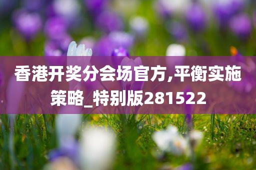 香港开奖分会场官方,平衡实施策略_特别版281522