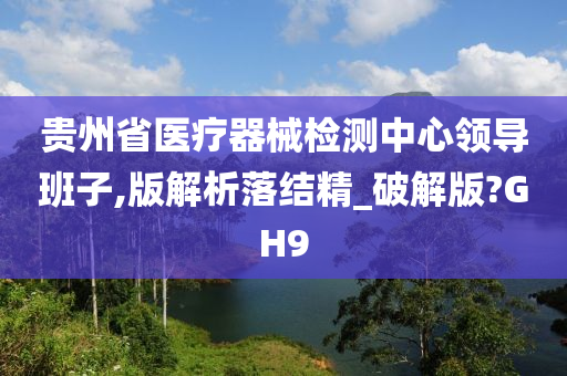 贵州省医疗器械检测中心领导班子,版解析落结精_破解版?GH9