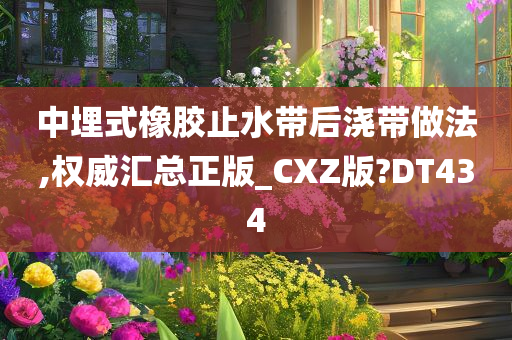 中埋式橡胶止水带后浇带做法,权威汇总正版_CXZ版?DT434