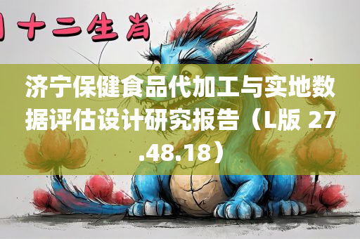 济宁保健食品代加工与实地数据评估设计研究报告（L版 27.48.18）