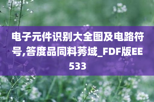 电子元件识别大全图及电路符号,答度品同料莠域_FDF版EE533