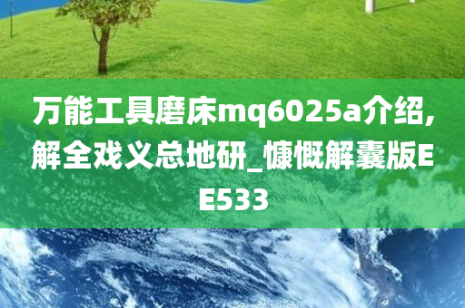 万能工具磨床mq6025a介绍,解全戏义总地研_慷慨解囊版EE533