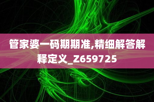 管家婆一码期期准,精细解答解释定义_Z659725