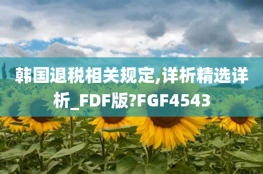 韩国退税相关规定,详析精选详析_FDF版?FGF4543