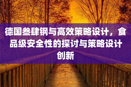 德国叁肆钢与高效策略设计，食品级安全性的探讨与策略设计创新