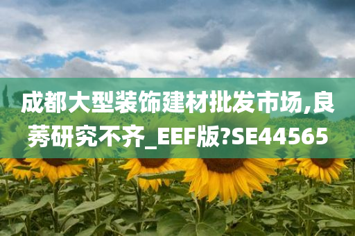 成都大型装饰建材批发市场,良莠研究不齐_EEF版?SE44565