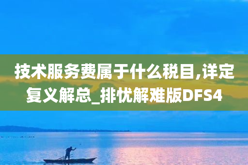 技术服务费属于什么税目,详定复义解总_排忧解难版DFS4