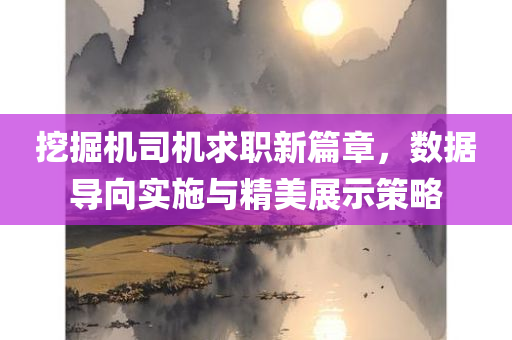 挖掘机司机求职新篇章，数据导向实施与精美展示策略